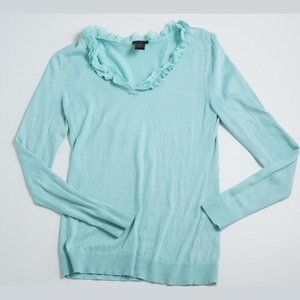 Mermaidcore Aquamarine Blue Ruffled Sweater